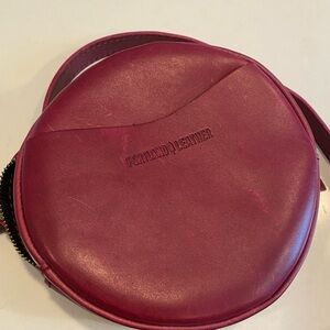 Portland Leather Goods small circle crossbody outlet boysenberry bag